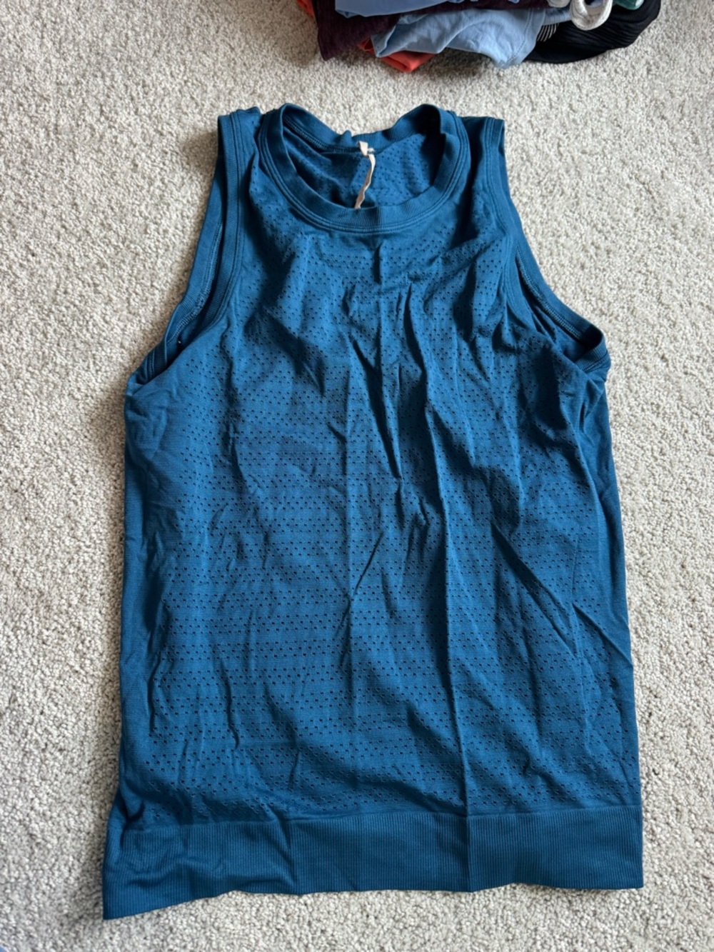 lululemon athletica Blue Perforated Athletic Tank